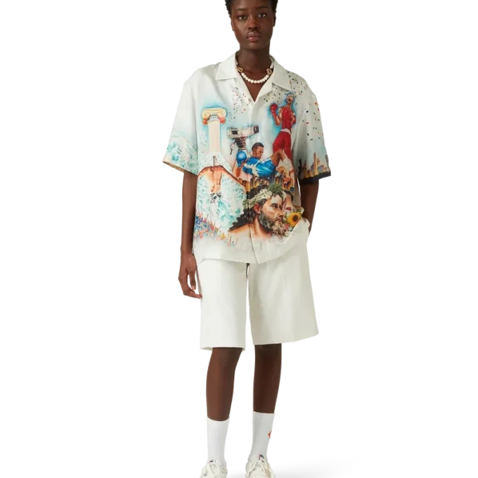 Celebration Du Sport Short Sleeve Silk Shirt