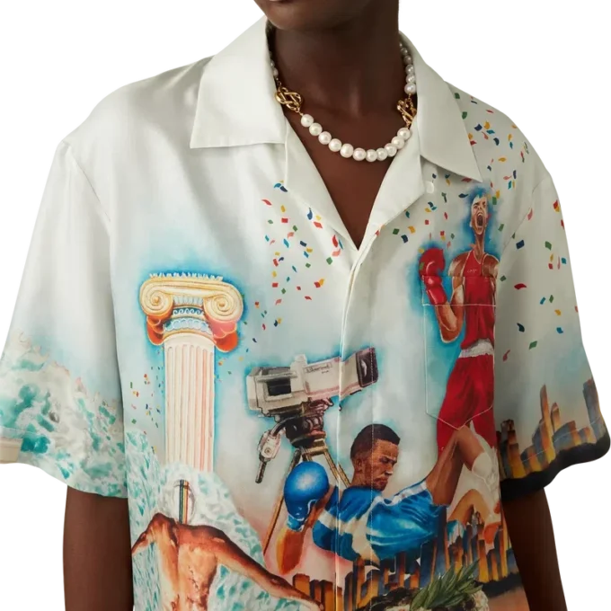Celebration Du Sport Short Sleeve Silk Shirt