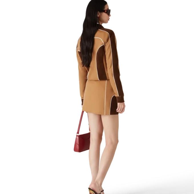 Chenille Panelled Mini Skirt
