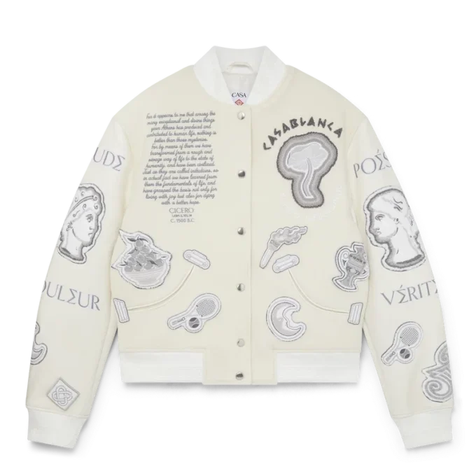 Chenille Patchwork Bomber Jacket