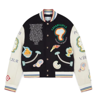 Chenille Patchwork Bomber Jacket