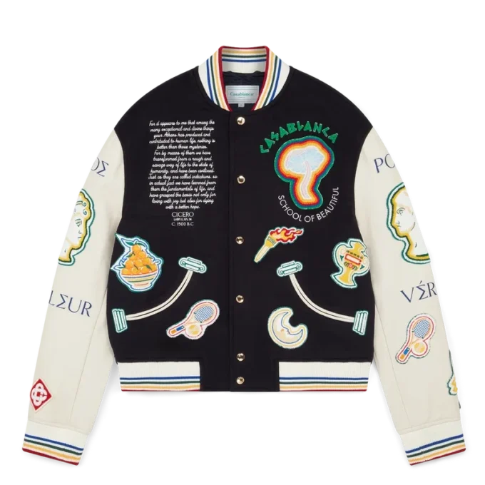 Chenille Patchwork Bomber Jacket