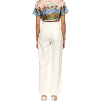 Chevaux Sauvages Cropped Silk Shirt