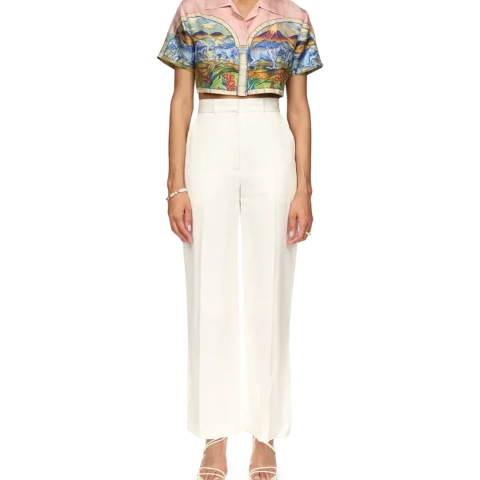 Chevaux Sauvages Cropped Silk Shirt Chevaux Sauvages Cropped Silk Shirt