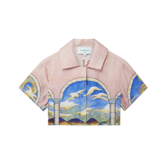 Chevaux Sauvages Cropped Silk Shirt Chevaux Sauvages Cropped Silk Shirt