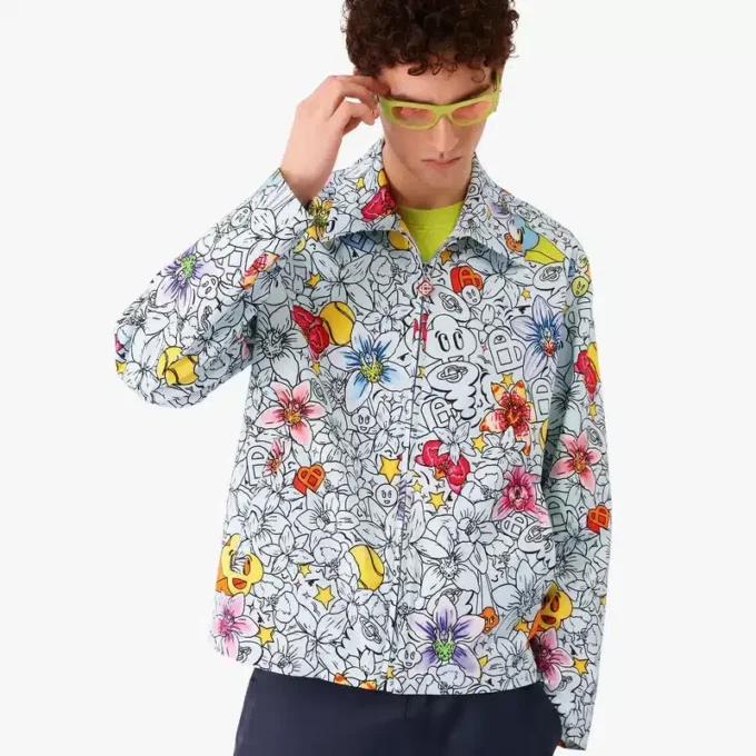 Collage D’icones Graphiques Repeat Zip-Up Jacket