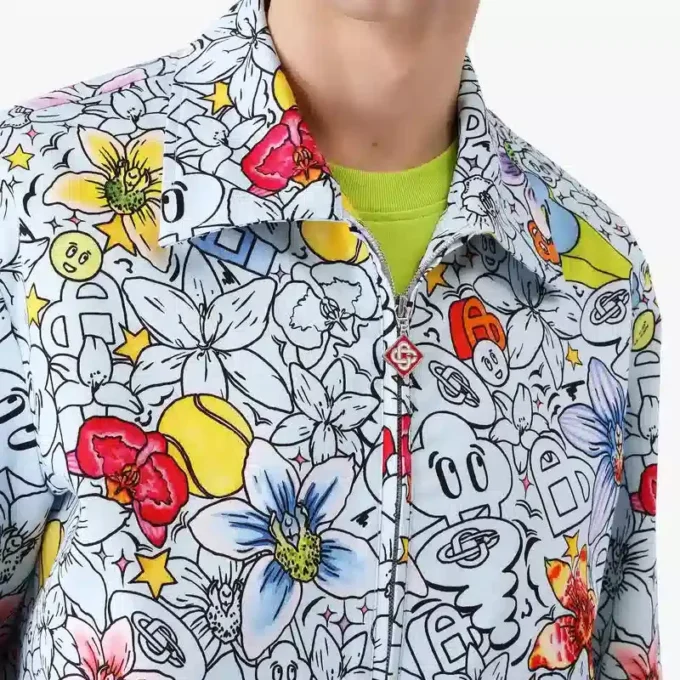 Collage D’icones Graphiques Repeat Zip-Up Jacket