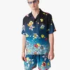 Collage D’icones Graphiques Short Sleeve Silk Shirt