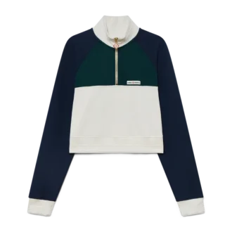 Colourblock Quarter Zip Cropped Sweatshirt