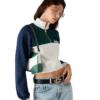 Colourblock Quarter Zip Cropped Sweatshirt