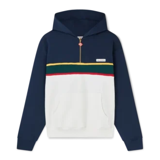 Colourblock Quarter Zip Hooded Sweatshirt