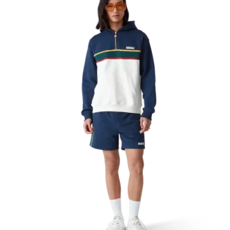 Colourblock Quarter Zip Hooded Sweatshirt