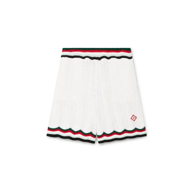 Cotton Chevron Crochet Shorts