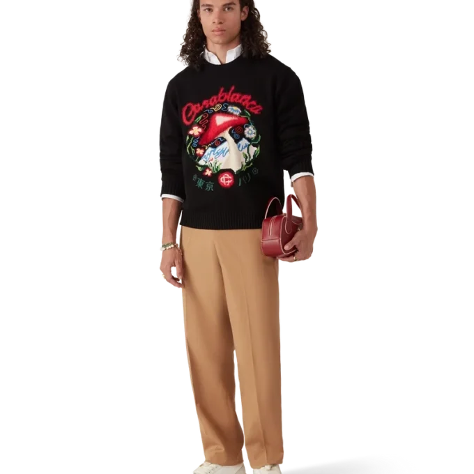 Cotton Embroidered Mushroom Jumper