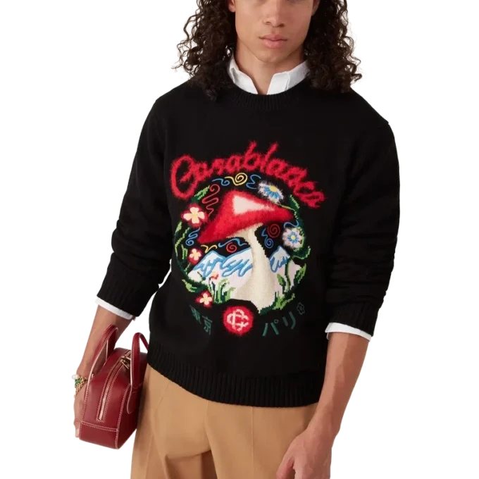 Cotton Embroidered Mushroom Jumper
