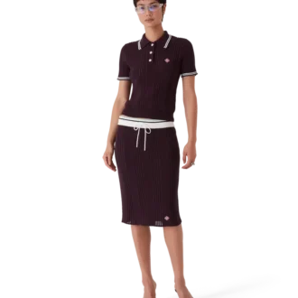 Cotton Knit Midi Skirt
