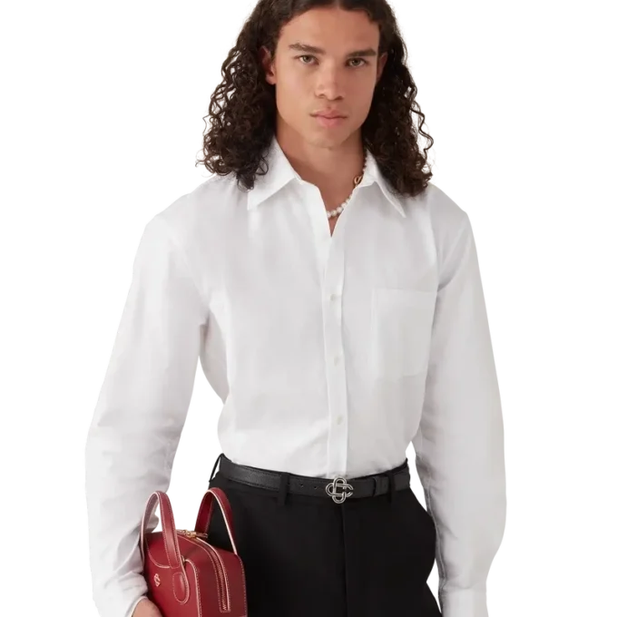 Cotton Monogram Jacquard Oxford Shirt