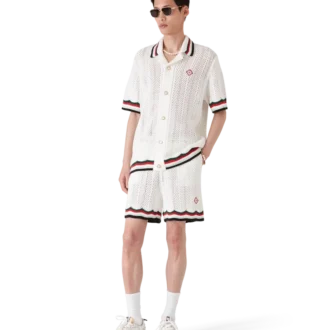 Cotton Montagne Ondulee Short Sleeve Crochet Shirt