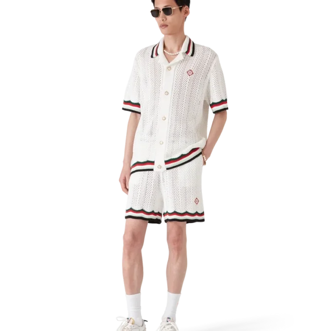 Cotton Montagne Ondulee Short Sleeve Crochet Shirt Cotton Montagne Ondulee Short Sleeve Crochet Shirt
