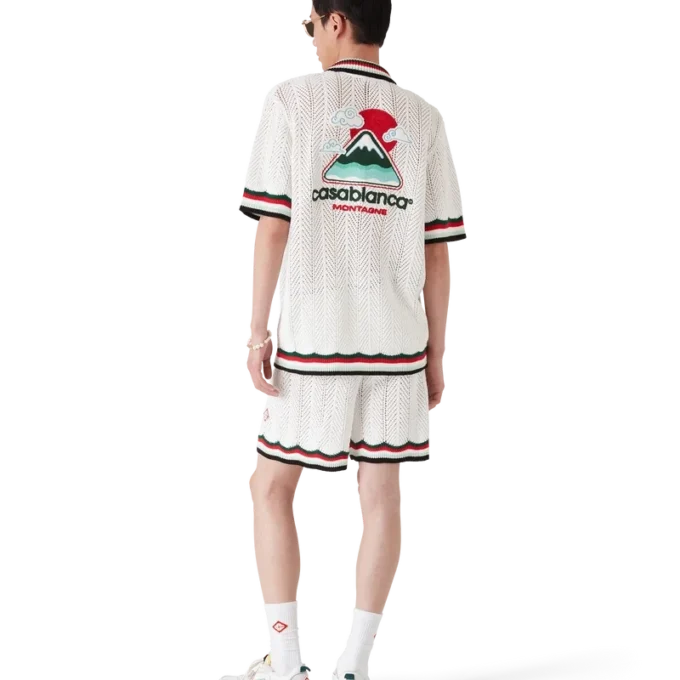 Cotton Montagne Ondulee Short Sleeve Crochet Shirt Cotton Montagne Ondulee Short Sleeve Crochet Shirt