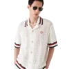 Cotton Montagne Ondulee Short Sleeve Crochet Shirt Cotton Montagne Ondulee Short Sleeve Crochet Shirt