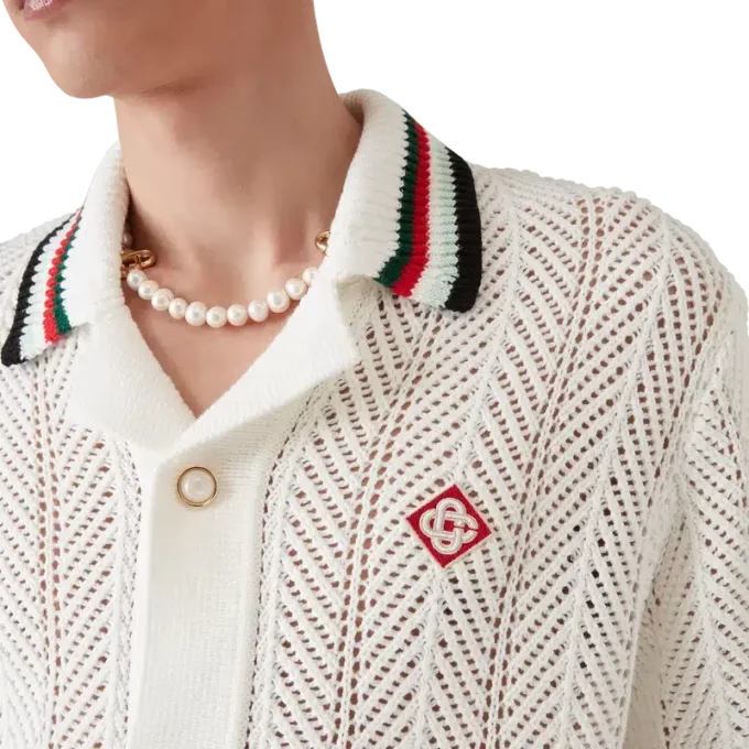 Cotton Montagne Ondulee Short Sleeve Crochet Shirt Cotton Montagne Ondulee Short Sleeve Crochet Shirt