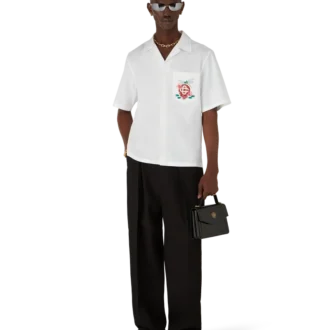Cotton Poplin Embroidered Short Sleeve Shirt