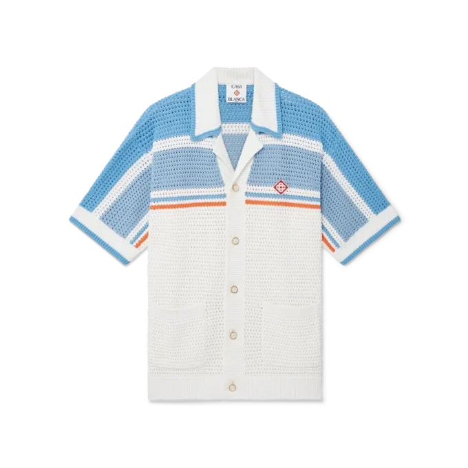 Cotton Tennis Short Sleeve Crochet Shirt Cotton Tennis Short Sleeve Crochet Shirt