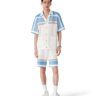 Cotton Tennis Short Sleeve Crochet Shirt