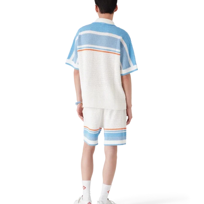 Cotton Tennis Short Sleeve Crochet Shirt Cotton Tennis Short Sleeve Crochet Shirt