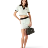Cotton Wave Crochet Cropped Polo