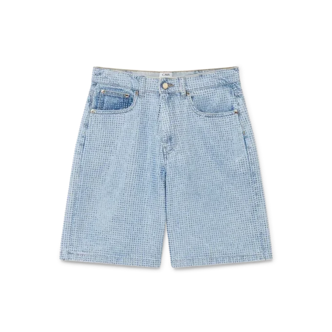 Crystal Embellished Denim Shorts Crystal Embellished Denim Shorts