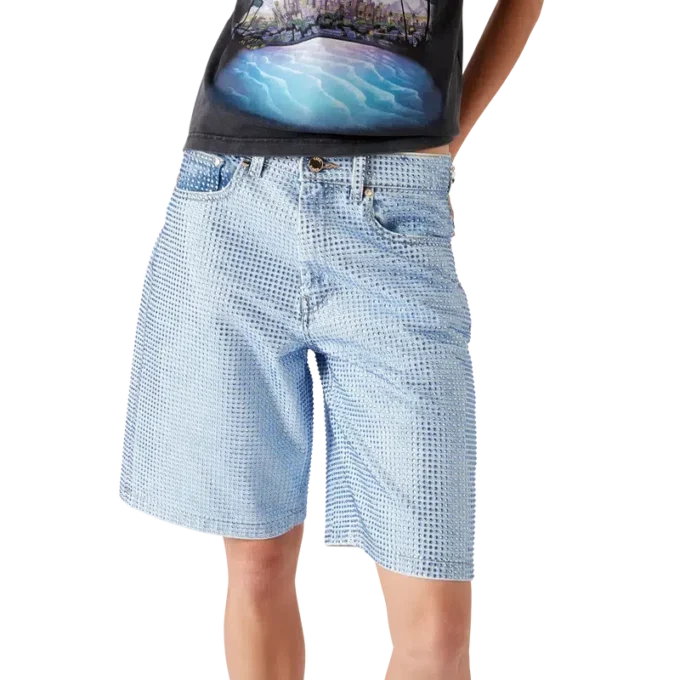 Crystal Embellished Denim Shorts Crystal Embellished Denim Shorts