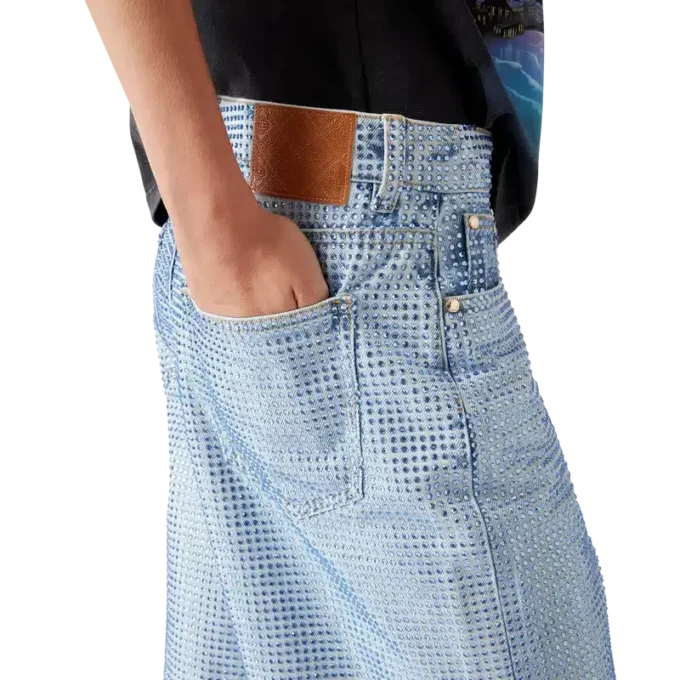 Crystal Embellished Denim Shorts Crystal Embellished Denim Shorts