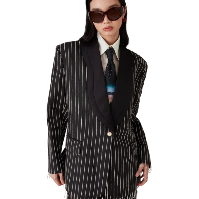 Crystal Embellished Tailored Jacket Crystal Embellished Tailored Jacket