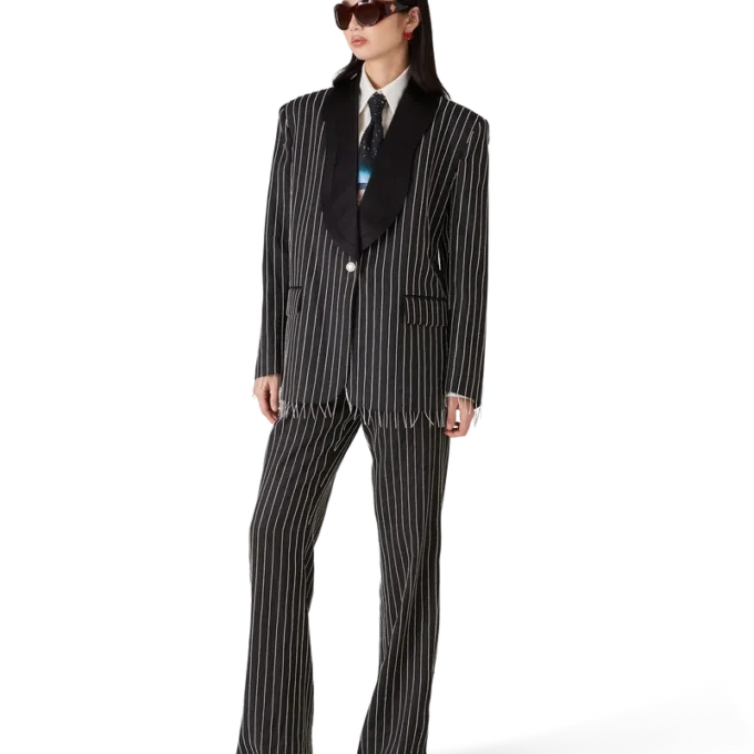 Crystal Embellished Tailored Trousers Crystal Embellished Tailored Trousers