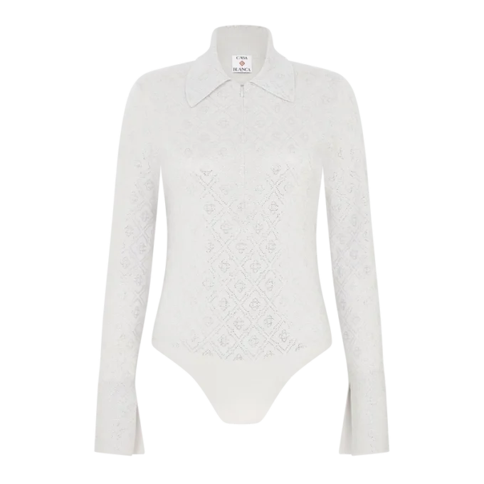 Crystal Monogram Knit Bodysuit Crystal Monogram Knit Bodysuit