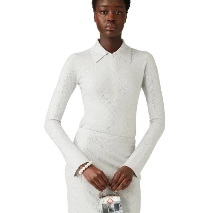 Crystal Monogram Knit Bodysuit Crystal Monogram Knit Bodysuit