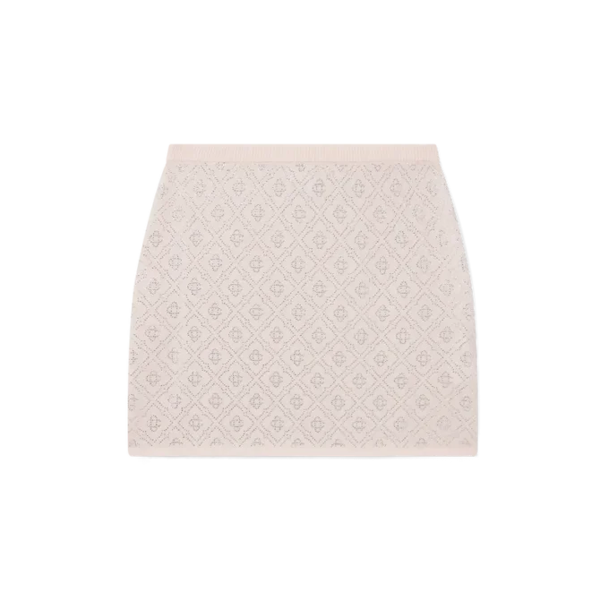 Crystal Monogram Knit Mini Skirt
