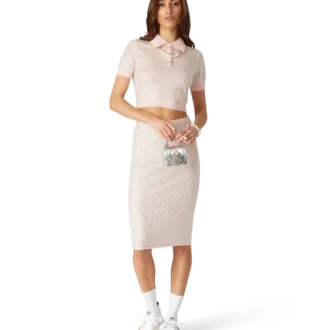 Crystal Monogram Knit Polo Shirt