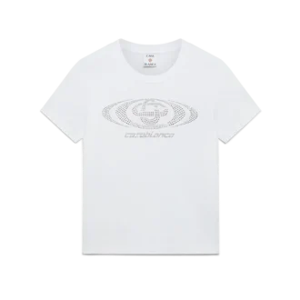 Crystal Warped Logo Fitted Short Sleeve T-Shirt