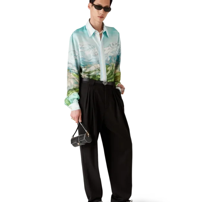 Dalmatian a La Montange Long Sleeve Silk Shirt Dalmatian a La Montange Long Sleeve Silk Shirt