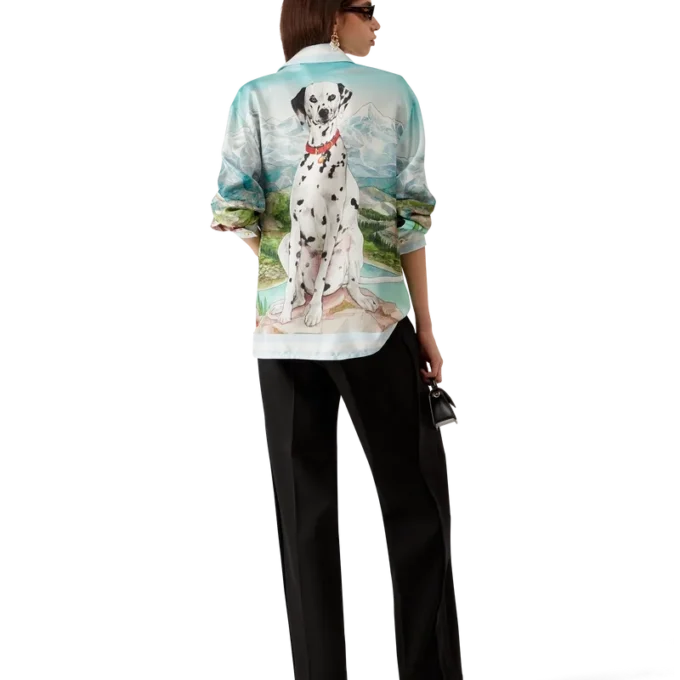 Dalmatian a La Montange Long Sleeve Silk Shirt Dalmatian a La Montange Long Sleeve Silk Shirt
