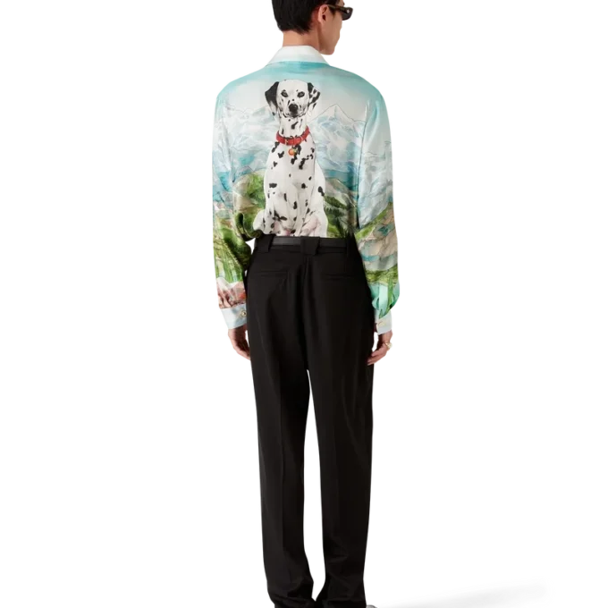 Dalmatian a La Montange Long Sleeve Silk Shirt Dalmatian a La Montange Long Sleeve Silk Shirt