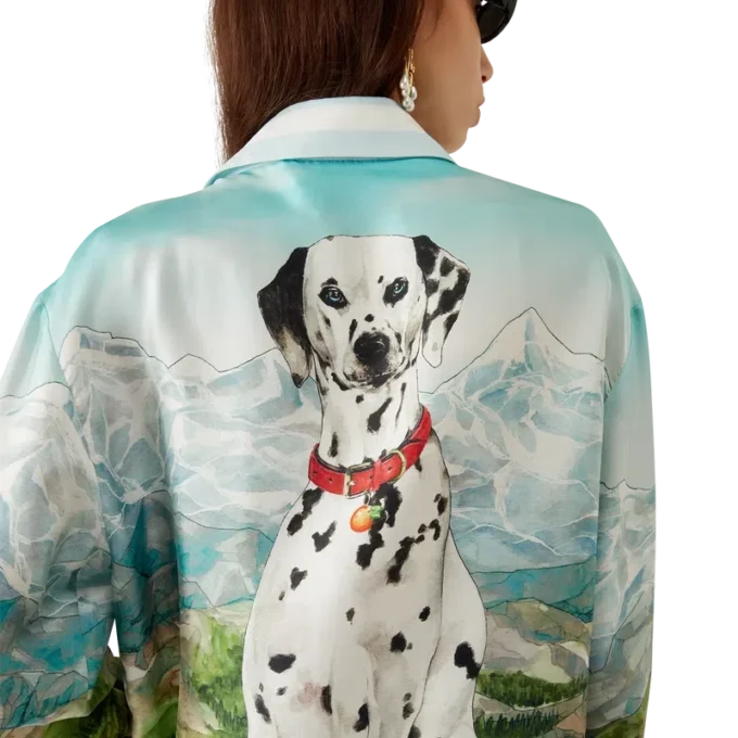 Dalmatian a La Montange Long Sleeve Silk Shirt Dalmatian a La Montange Long Sleeve Silk Shirt