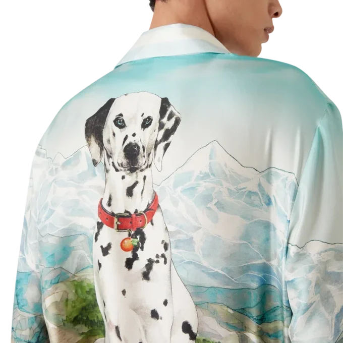 Dalmatian a La Montange Long Sleeve Silk Shirt Dalmatian a La Montange Long Sleeve Silk Shirt