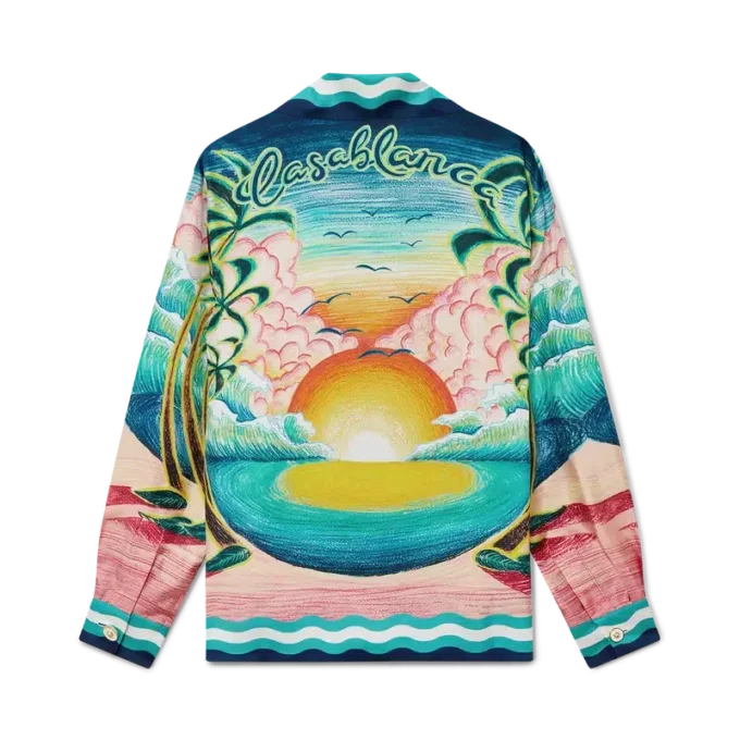 Danse De La Mer Long Sleeve Silk Shirt