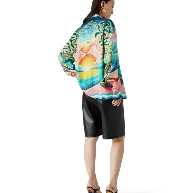 Danse De La Mer Long Sleeve Silk Shirt
