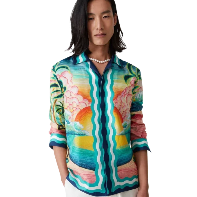 Danse De La Mer Long Sleeve Silk Shirt Danse De La Mer Long Sleeve Silk Shirt
