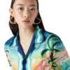 Danse De La Mer Long Sleeve Silk Shirt